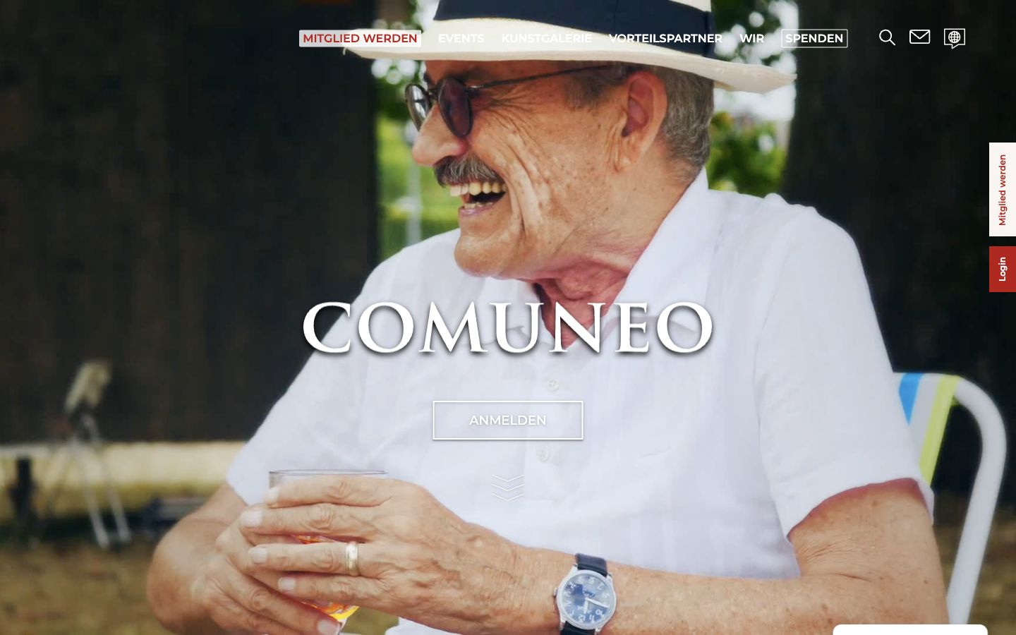 Startseite der Community-Plattform Comuneo
