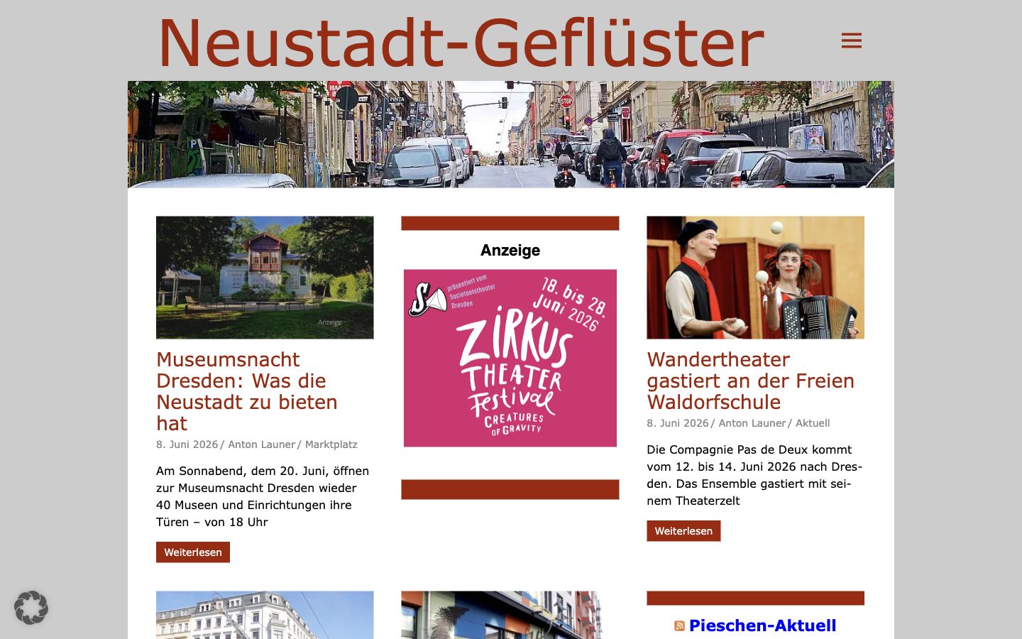 Startseite des Online-Magazins Neustadt-Geflüster