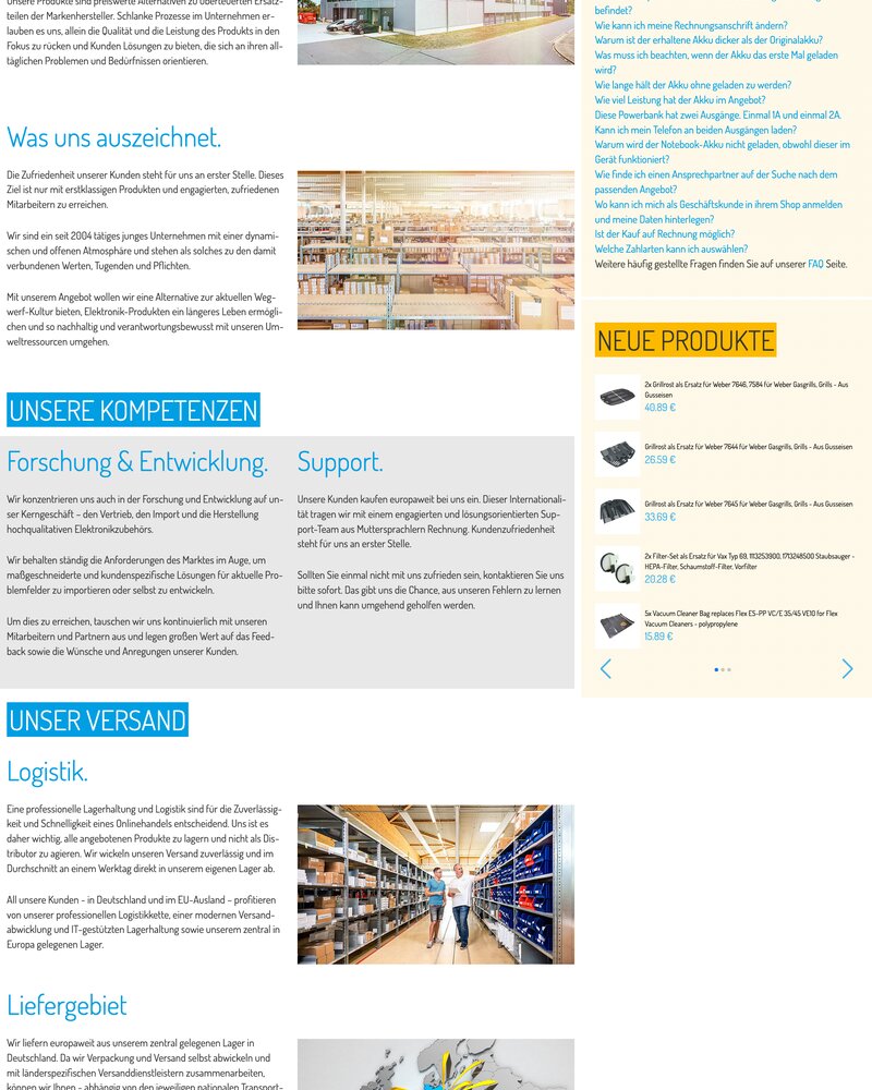 Website der B&W Handelsgesellschaft