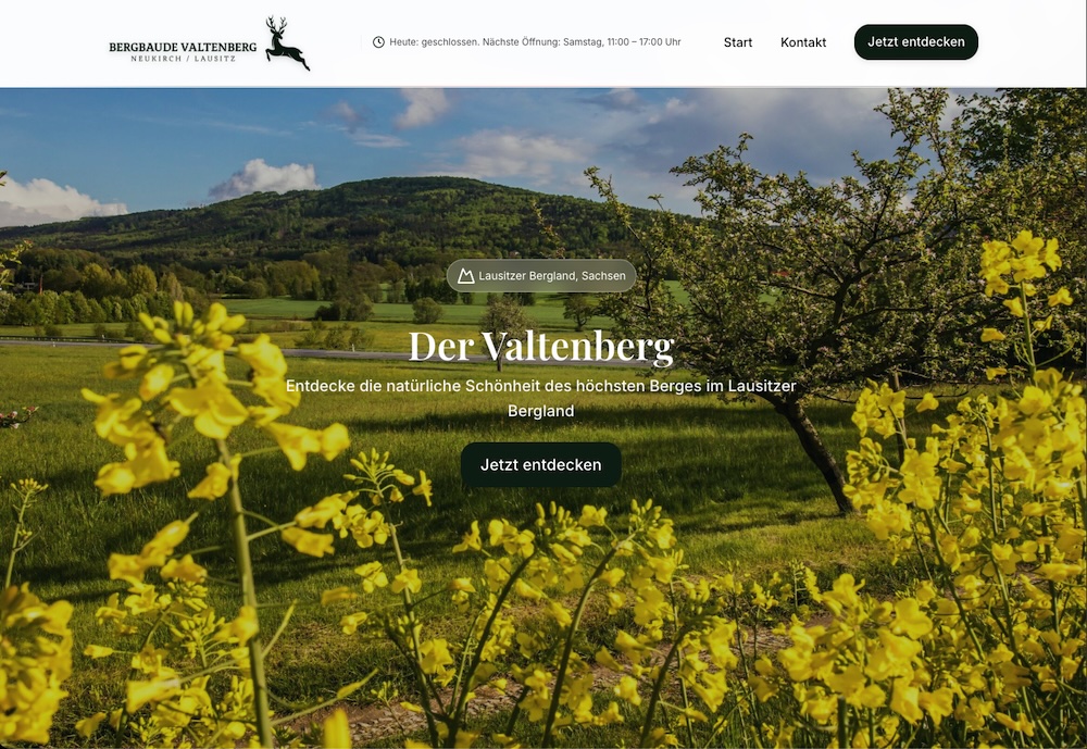 Beispiel Visitenkarten-Website